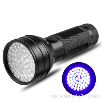 Wason Hot Sale Professional 51*LED 395nm Panjang gelombang Hitam UV Lampu suluh Ultraviolet Ultraviolet Blacklight Detector Obor Light